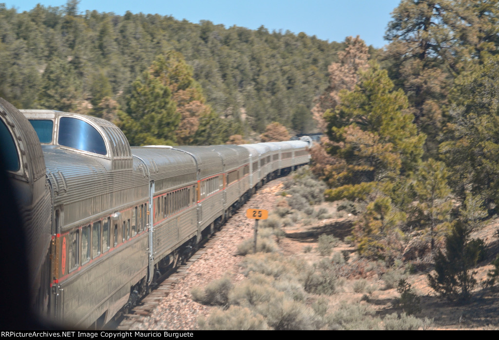 Grand Canyon Railway traveling to the Canyon